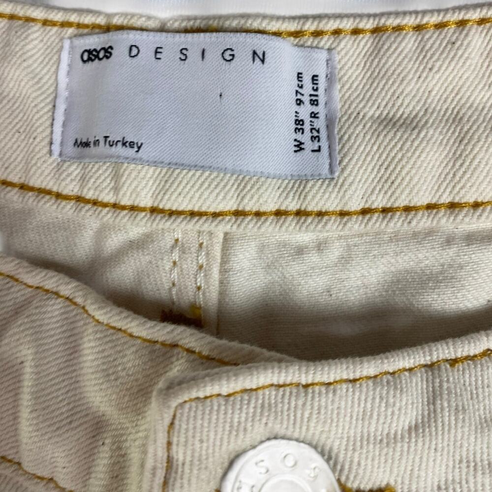 ASOS DESIGN Baggy Fit Jeans in Ecru | Mens 38 x 32 NEW - Picture 4 of 7